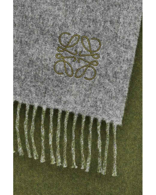 Loewe White Scarf In Wool And Cashmere