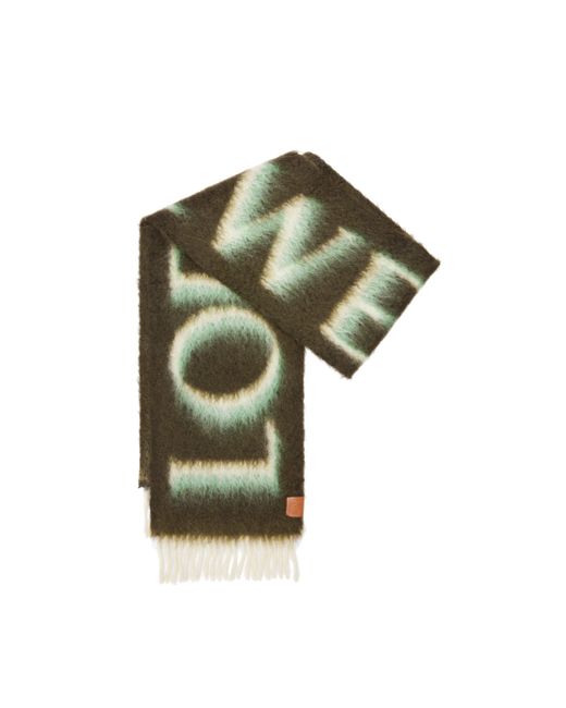 Loewe Green Luxury Scarf In Wool And Mohair