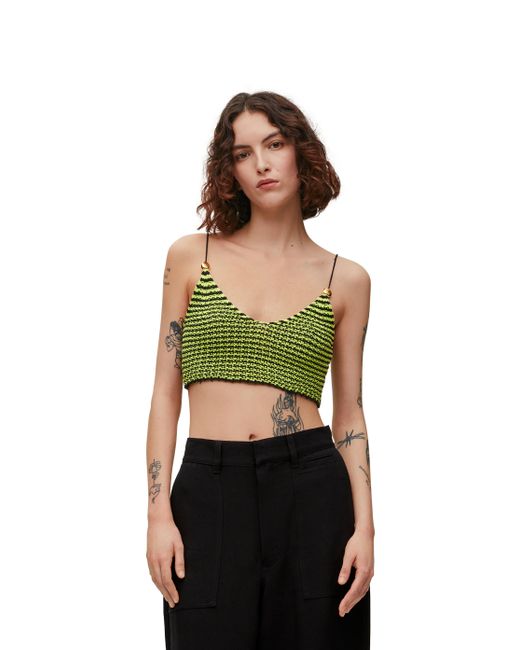Loewe Black Strappy Top In Cotton Blend