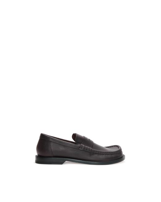 Loewe Black Campo Loafer In Waxed Calfskin