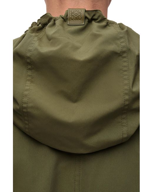 Loewe Green Luxury Hooded Jacket In Technical Shell for men