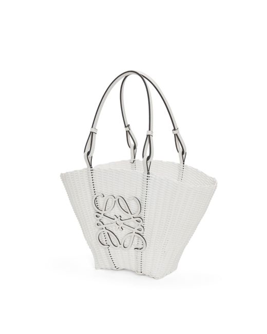 Loewe White Luxury Mermaid Basket Bag In Plastic And Calfskin