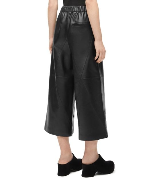 Loewe White Puzzle Fold Cropped Trousers In Nappa Lambskin