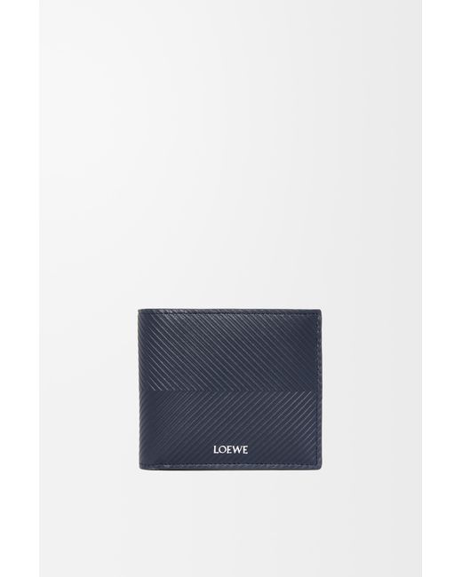 Loewe Blue Luxury Bifold Wallet In Textured Classic Calfskin for men