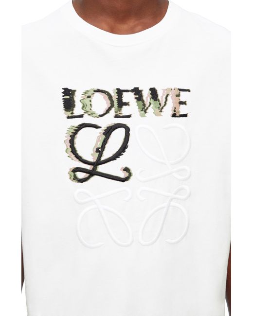 Loewe Blue Luxury Relaxed Fit T-shirt In Cotton For for men