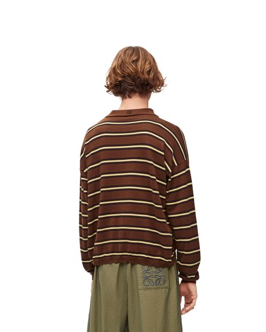 Loewe Green Polo Sweater In Cotton for men