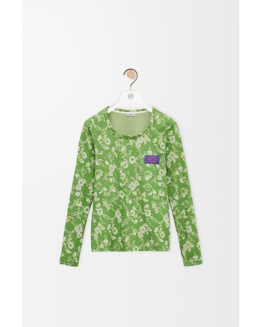 Top En Algodón Mujer Loewe de color Green