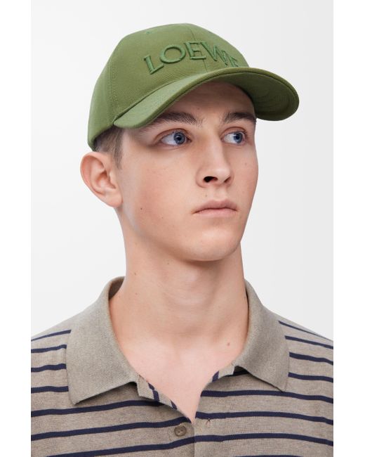 Gorra En Lona Mujer Loewe de color Green