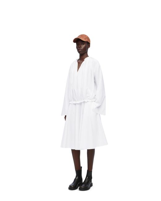 Loewe White Luxury Tunic Dress In Cotton
