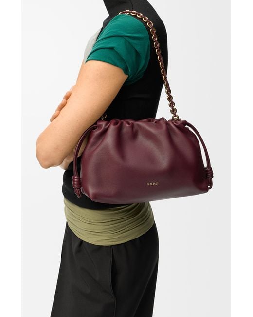 Loewe Purple Medium Flamenco Purse In Mellow Nappa Lambskin