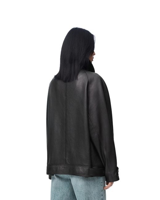 Loewe Black Luxury Bow Jacket In Nappa Lambskin