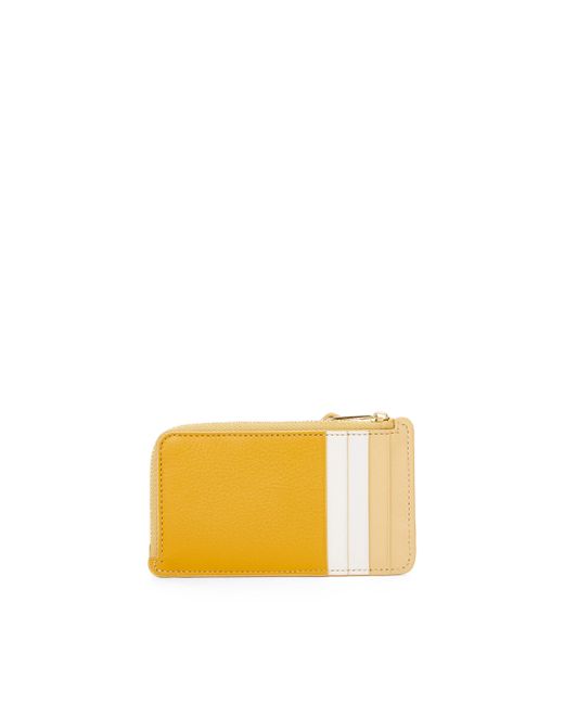 Loewe Yellow Puzzle Coin Cardholder In Classic Calfskin