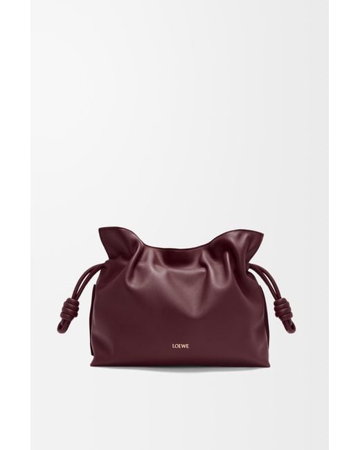Loewe Purple Medium Flamenco Clutch In Nappa Calfskin