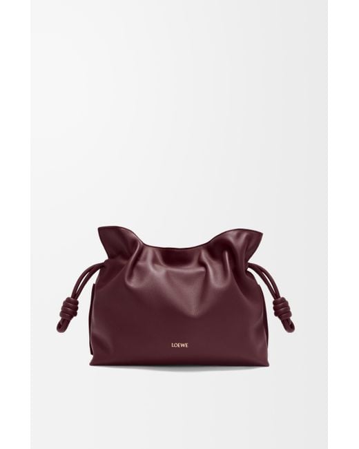 Bolso Flamenco Clutch Mediano En Piel Napa De Cuero Mujer Loewe de color Purple