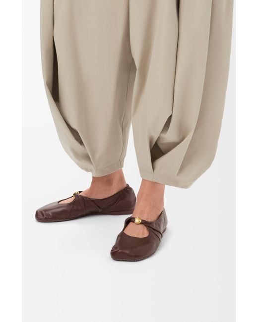 Loewe Brown Pebble Soft Ballerina