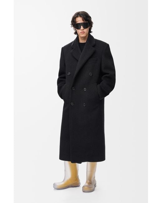 Loewe Black Double-Breasted Coat for men