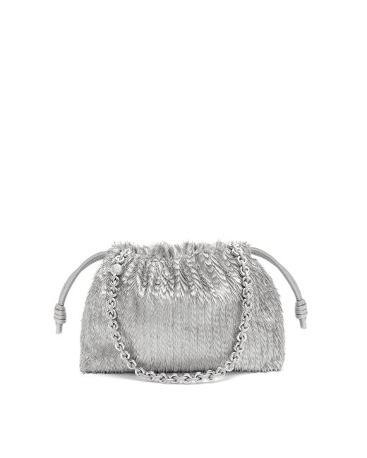 Loewe Gray Flamenco Purse In Nappa Calfskin