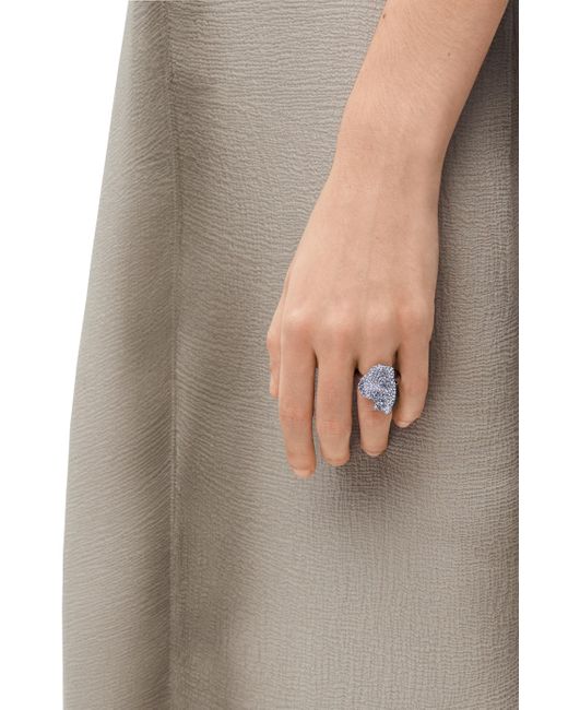 Loewe Multicolor Luxury Glitter Fragment Ring In Sterling Silver And Crystals