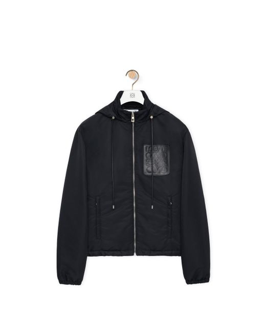 Loewe Black Hooded Padded Jacket In Nylon for men