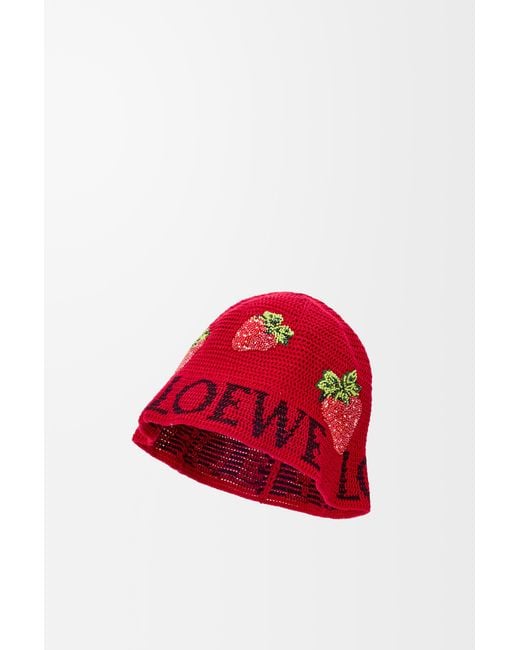 Loewe Red Strawberry Bucket Hat