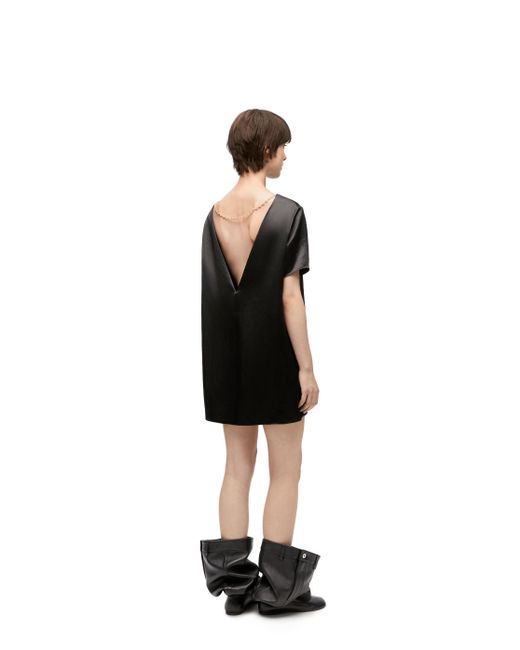 Loewe Black Satin Mini Dress