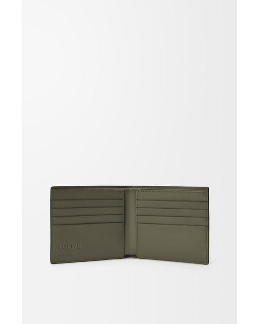 Loewe Green Bifold Wallet In Satin Calfskin for men