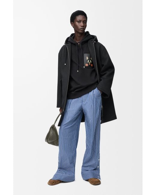 Loewe Blue Relaxed Fit Hoodie for men