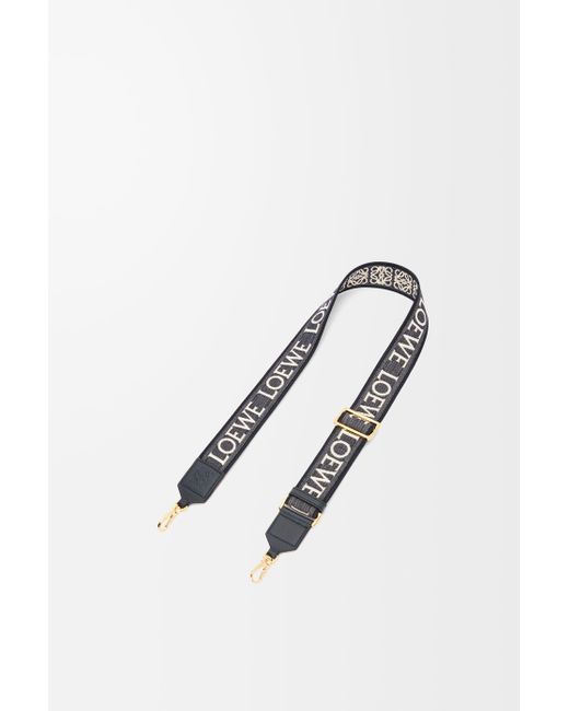 Bandolera Anagram En Jacquard Y Piel De Cuero Mujer Loewe de color Blue