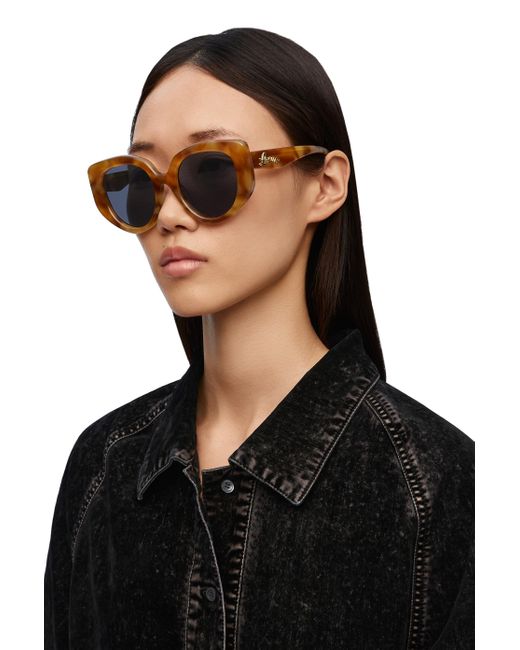 Loewe Black Luxury Butterfly Sunglasses In Acetate