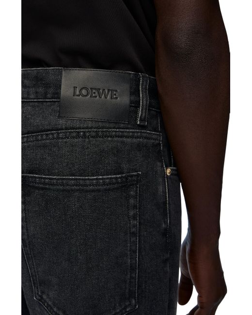 Loewe Black Luxury Straight Leg Jeans In Denim for men
