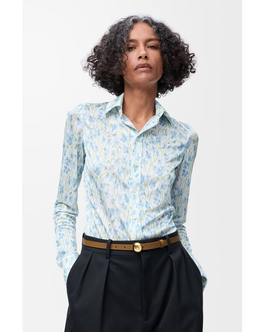 Loewe White Pebble Belt In Smooth Calfskin