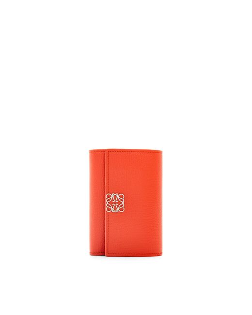 Loewe Red Calfskin Anagram Vertical Wallet
