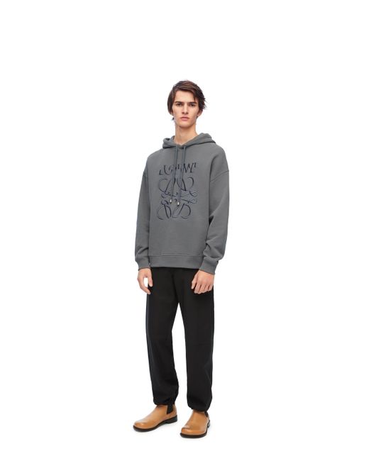 Loewe Blue Luxury Relaxed Fit Hoodie In Cotton For for men