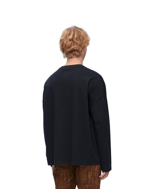 Loewe Black Loose Fit Long Sleeve T-shirt In Cotton for men