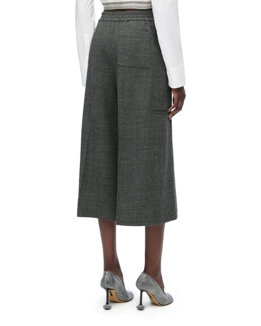 Loewe White Cropped Trousers In Wool