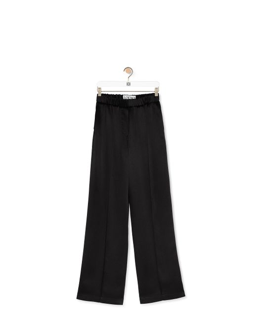Loewe Black Luxury Pyjama Trousers In Silk For