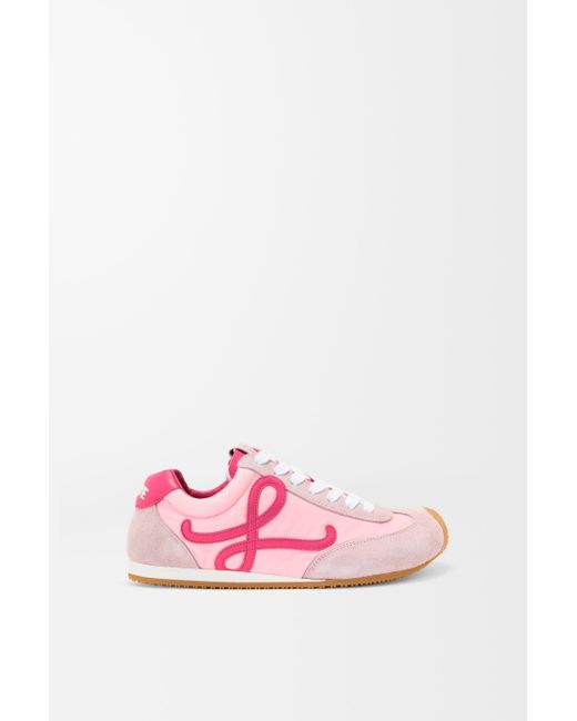 Loewe Pink Luxury Ballet Runner 2.0 In Nylon And Calfskin
