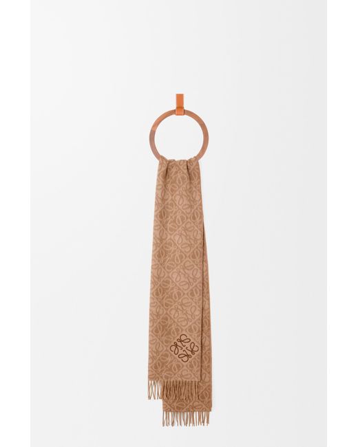 Loewe Brown Wool And Cashmere Scarf