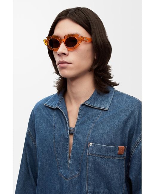 Loewe Orange Luxury Flower Sunglasses For
