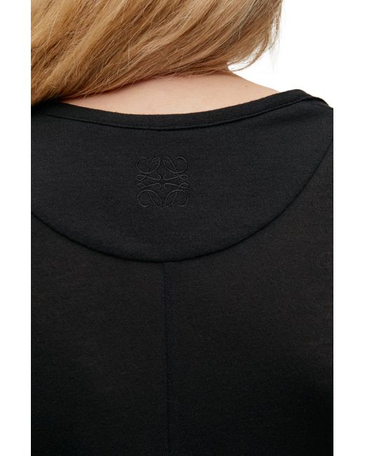 Loewe Black Luxury T-shirt Dress In Cotton Blend