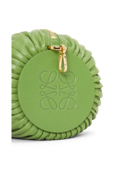 Loewe Green Luxury Bracelet Pouch In Pleated Nappa