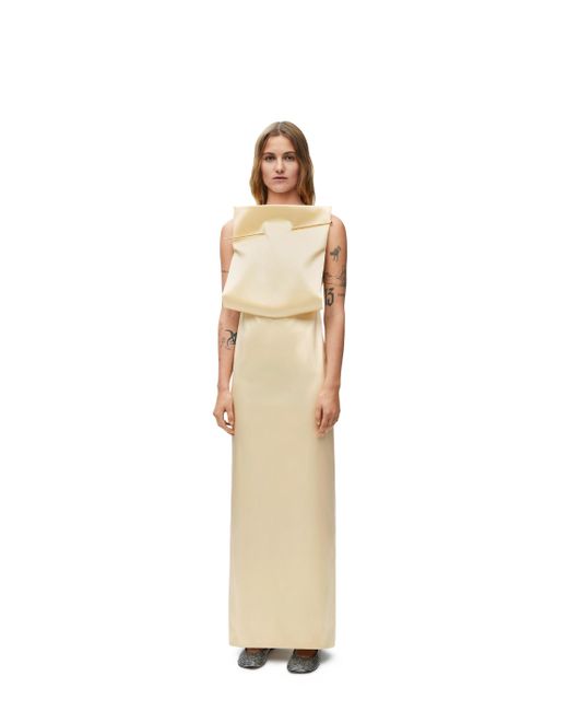 Loewe White Luxury Pin Dress In Silk For