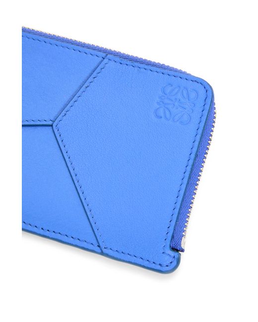 Loewe Blue Luxury Puzzle Long Coin Cardholder In Classic Calfskin for men