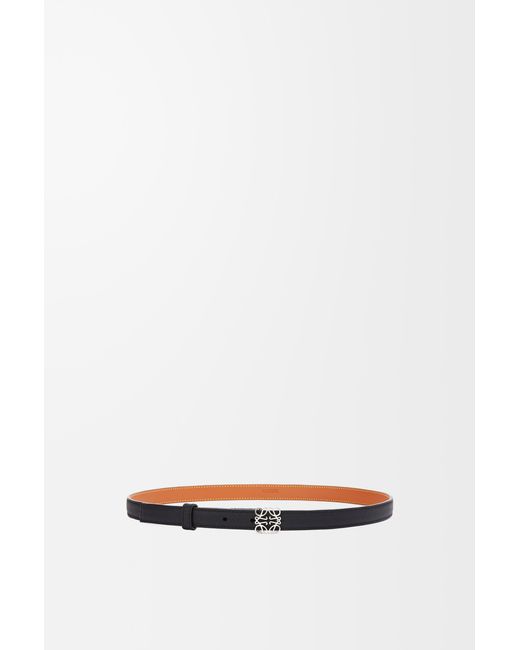 Loewe White Anagram Belt In Pebble Grain Calfskin