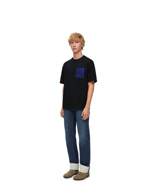 Loewe Blue Luxury Relaxed Fit T-shirt In Cotton For for men