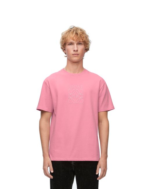 Loewe Pink Luxury Regular Fit T-shirt In Cotton for men