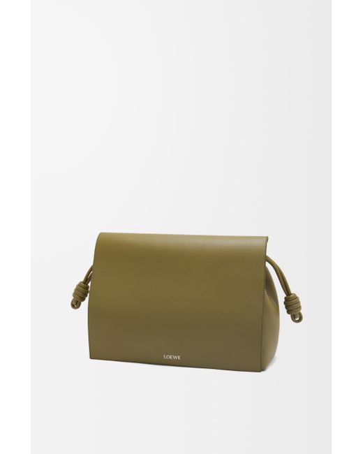 Loewe Green Luxury Flamenco Satchel In Shiny Supple Calfskin for men