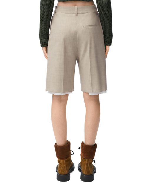 Loewe Natural Anagram Shorts In Wool