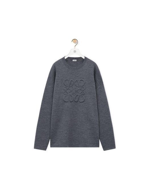 Loewe Blue Luxury Anagram Sweater In Wool for men