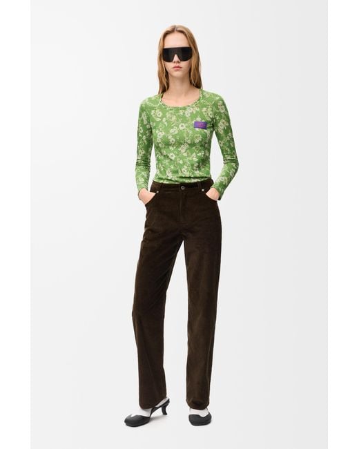 Top En Algodón Mujer Loewe de color Green